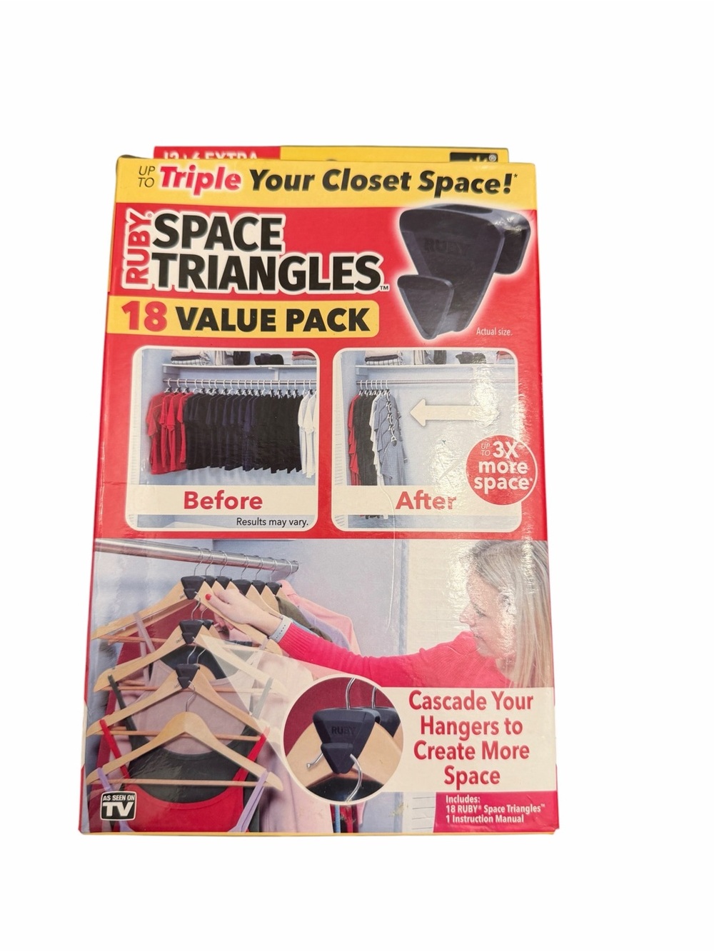 NIB Ruby Space Triangles 18-Pack Closet Hanger Organizer